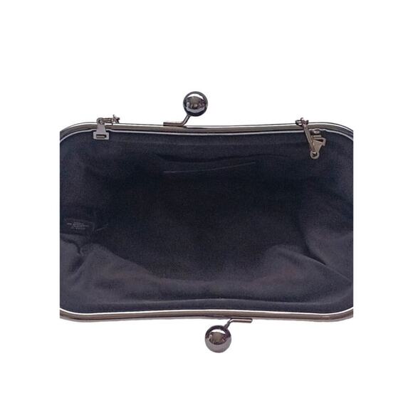 Express Womens Small Evening Bag with chain strap Black Clutch Formal - Picture 3 of 4